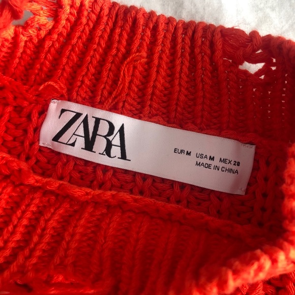 ZARA Orange distressed cropped knit - Picture 10 of 10